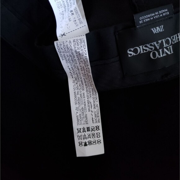 Zara Lambskin Suede Bootcut High-Waist Stretch Pants Limited Edition Medium Blac - Picture 11 of 12